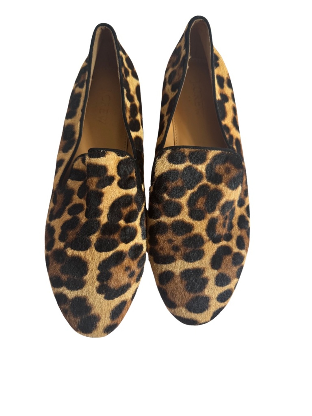 J. Crew Leopard Calf-Hair Slip-On Flats in Brown & Black